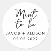 Mint om een moderne elegante bruiloft te zijn ronde sticker (Voorkant)