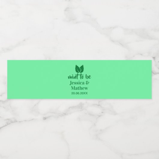 Mint om Elegant Weddenschap Custom te zijn Waterfles Etiket (Enkel label)