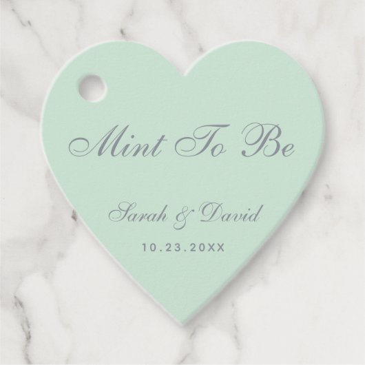 Mint om groen hart grijs kalligrafie bruiloft te z bedankjes labels (Voorkant)
