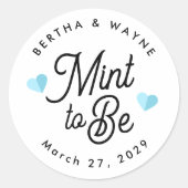Mint om modern gepersonaliseerde gunst te zijn ronde sticker (Voorkant)