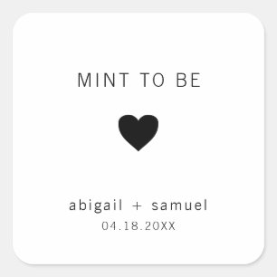 Mint om modern te zijn Zwart-wit huwelijksfavoriet Vierkante Sticker
