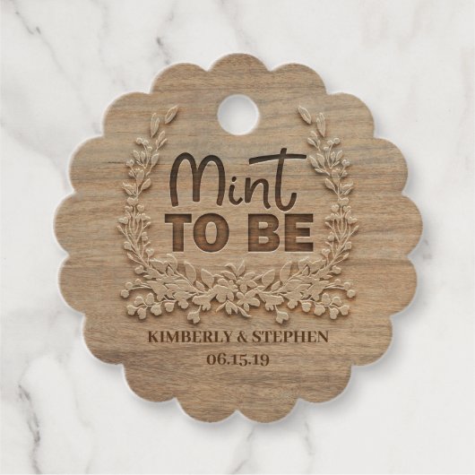 Mint om rustieke bruiloft te zijn bedankjes labels (Voorkant)