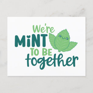 Mint om samen Cute Pun Funny Valentijnsdag te zijn Briefkaart