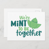 Mint om samen Cute Pun Funny Valentijnsdag te zijn Briefkaart (Voorkant / Achterkant)