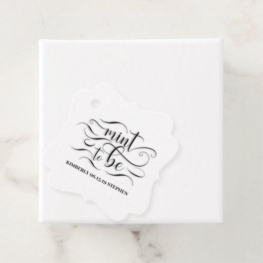 Mint om te wedden bedankjes labels (In situ)