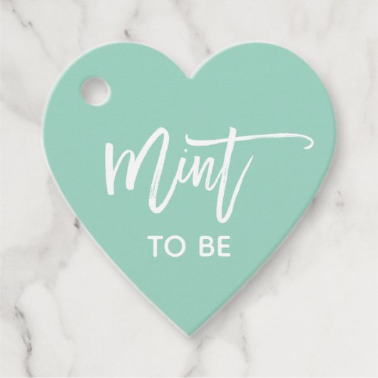 Mint om te zijn met wit penseel Script bruiloft Bedankjes Labels (Voorkant)