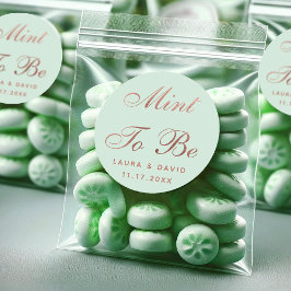 Mint Om Te Zijn Roze Gouden Elegante Trouw Calligr Ronde Sticker