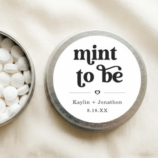 "Mint om te zijn" TicTac Mint Gum Trouwgunstlabels Ronde Sticker