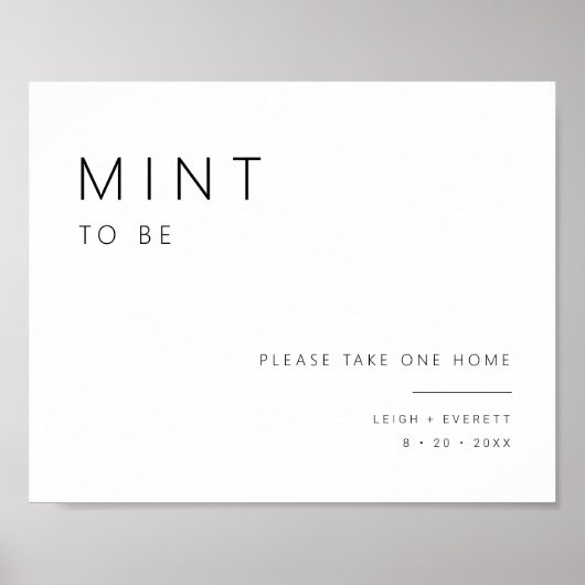 Mint om weddenschap te zijn voor een minimale tabe poster (Voorkant)