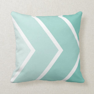 Mint Ombré Chevron Stripes Pattern Kussen