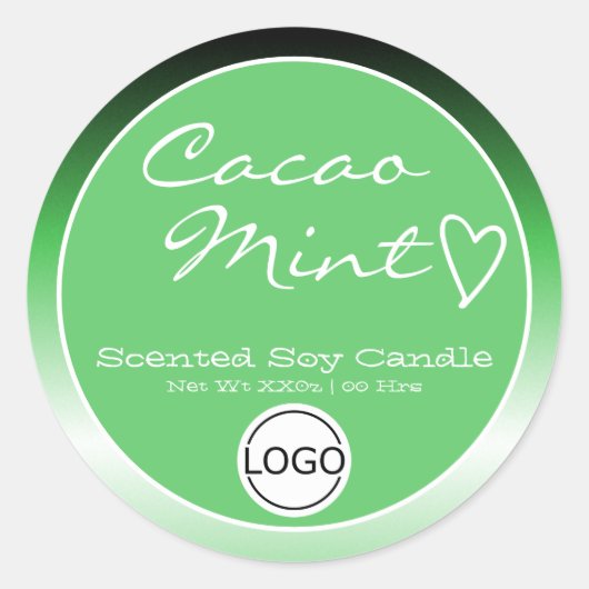 Mint Ombre Circle Logo Sjabloon Soy Candle Label (Voorkant)