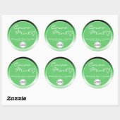 Mint Ombre Circle Logo Sjabloon Soy Candle Label (Vel)