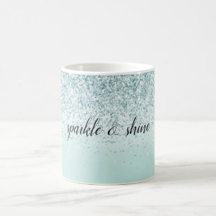 Mint Ombre Glitter gepersonaliseerd Koffiemok