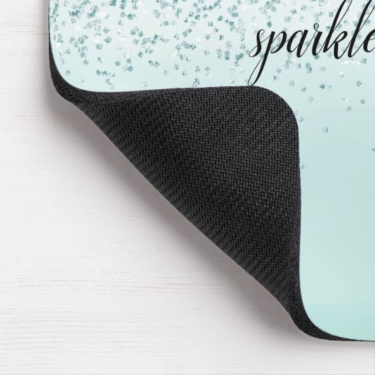 Mint Ombre Glitter gepersonaliseerd Muismat (Hoek)