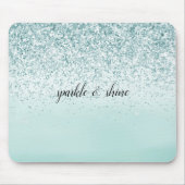 Mint Ombre Glitter gepersonaliseerd Muismat (Voorkant)