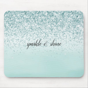 Mint Ombre Glitter gepersonaliseerd Muismat