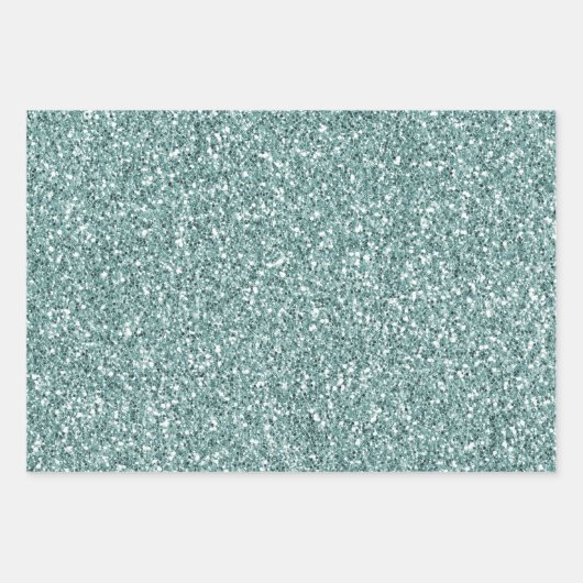 Mint Ombre Glitter Inpakpapier Vel (Voorkant 3)