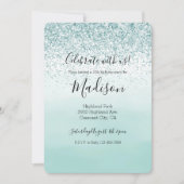 Mint Ombre Glitter Kaart (Voorkant)