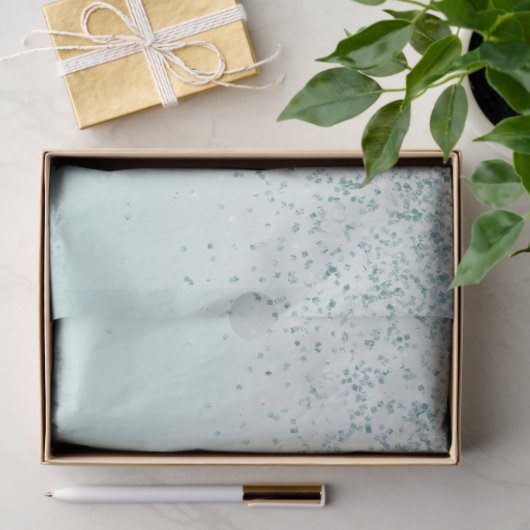 Mint Ombre Glitter Tissuepapier (Geschenk)