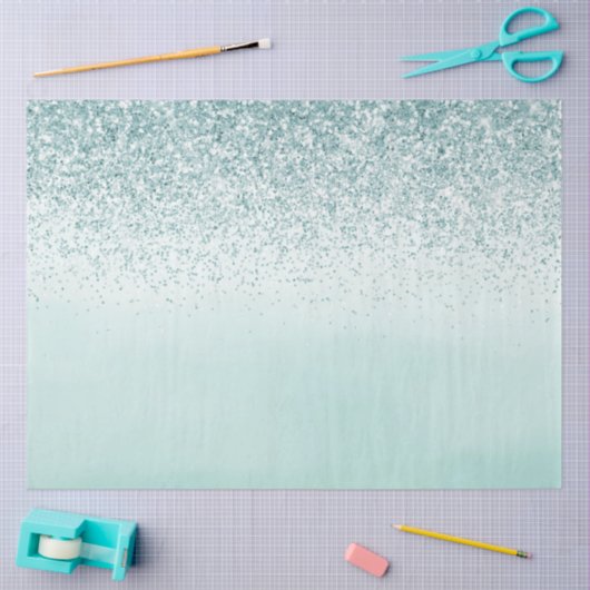 Mint Ombre Glitter Tissuepapier (Craft)