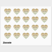 Mint Ombre Gold Glitter Luipaard Print Hart Sticker (Vel)