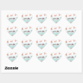 Mint Ombre Roze Vlinders Waterverf Hart Sticker (Vel)