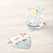 Mint Ombre Roze Vlinders Waterverf Kartonnen Onderzetters (Insitu)