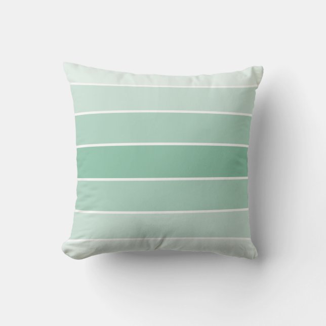 Mint Ombre Stripes Kussen (Voorkant)