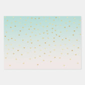 Mint Ombre White Bokeh Confetti Inpakpapier Vel (Voorkant 3)