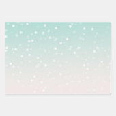 Mint Ombre White Bokeh Confetti Inpakpapier Vel (Voorkant)