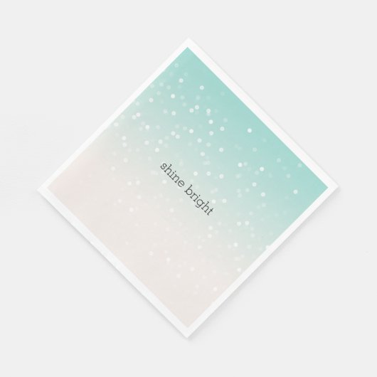Mint Ombre White Bokeh Confetti Servet (Hoek)