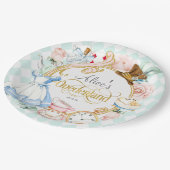 Mint, Onederland, Meisje 1e verjaardag theefeest Papieren Bordje (Gekanteld)