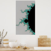 Mint op een Abstract sterfractal op afstand Poster (Keuken)