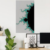 Mint op een Abstract sterfractal op afstand Poster (Thuiskantoor)