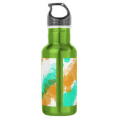 Mint & Oranje Bright Splatter Waterfles (Achterkant)