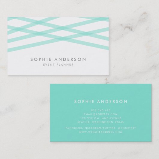 Mint Overlapping Lines Visitekaartje (Voorkant / Achterkant)