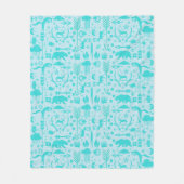 Mint Owl Beer Deer Fox Woodland Createpatroon Fleece Deken (Voorkant)