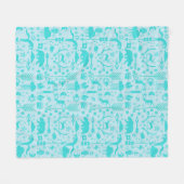 Mint Owl Beer Deer Fox Woodland Createpatroon Fleece Deken (Voorkant (Horizontaal))