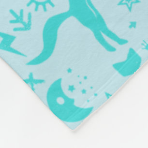 Mint Owl Beer Deer Fox Woodland Createpatroon Fleece Deken