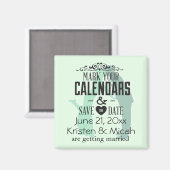 Mint Paar Bruiloft Magneet (Voorkant / Achterkant)