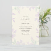 Mint Paarse Blad Bruiloft Kaart (Staand voorkant)