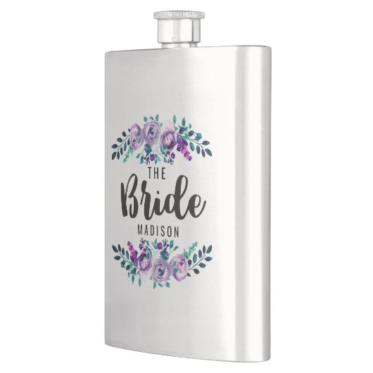 Mint & Paarse Bloemen Krans Bruiloft Bruid Flacon (Links)