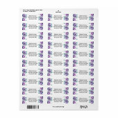 Mint & Paarse Bloemen Roos Bruiloft Retouradres Etiket (Full Sheet)