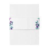 Mint & Paarse Bloemen Waterverf Bruiloft Uitnodigi Uitnodigingen Wikkel (Achterkant Voorbeeld)