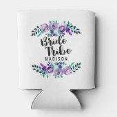 Mint & Paarse Bloemenkrans Bruiloft Bruid Tribe Blikjeskoeler (Achterkant)