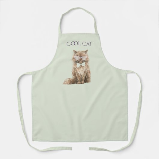Mint Paarse Bruine Koele Kat Bril Schort (Voorkant)