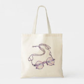 Mint Paarse Bruine Koele Kat Bril   Tote Bag (Achterkant)