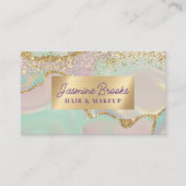 Mint Paarse en Gouden Glam Visitekaartje (Voorkant)