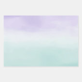 Mint Paarse Waterverf Tie Dye Inpakpapier Vel (Voorkant)