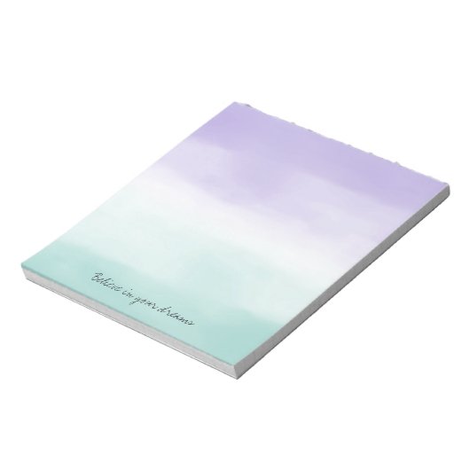 Mint Paarse Waterverf Tie Dye Notitieblok (Linkerzijde)